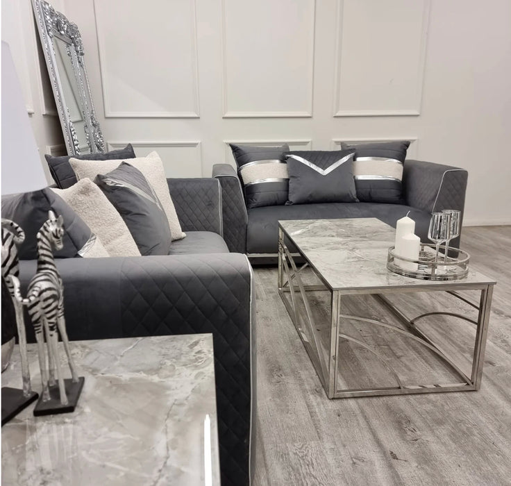 Empire sofa set Silver