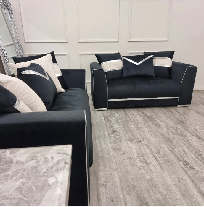 Empire sofa set Silver