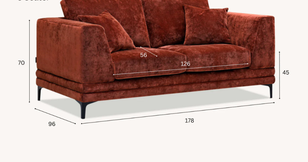 Aluxo Lenox Sofa Range in Rust Velvet