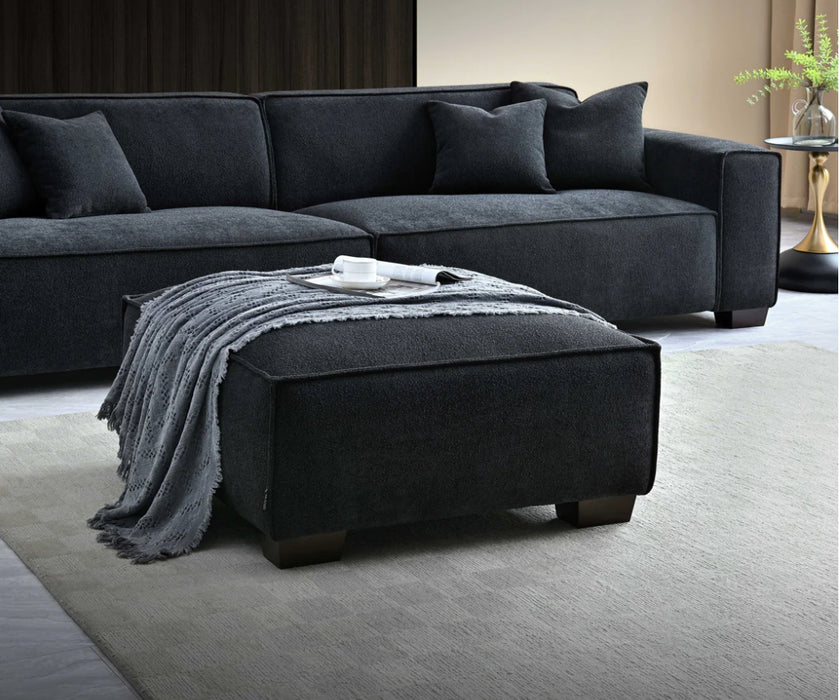 Aluxo Dakota 4 seater with Chaise in Midnight Boucle