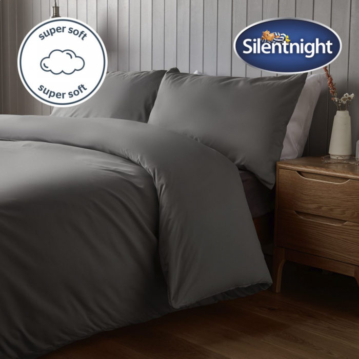 Silentnight Supersoft Charcoal Duvet Set