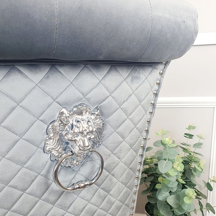 Emma Dining Chair ALL COLOURS with Lion Knocker & Quilted Back