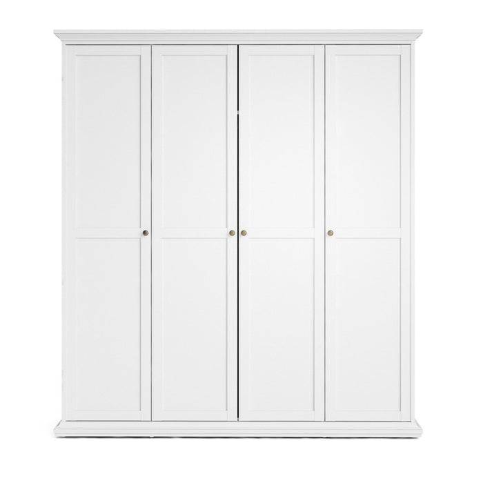 Paris Wardrobe with 4 Doors and 2 Drawers in Matt Grey