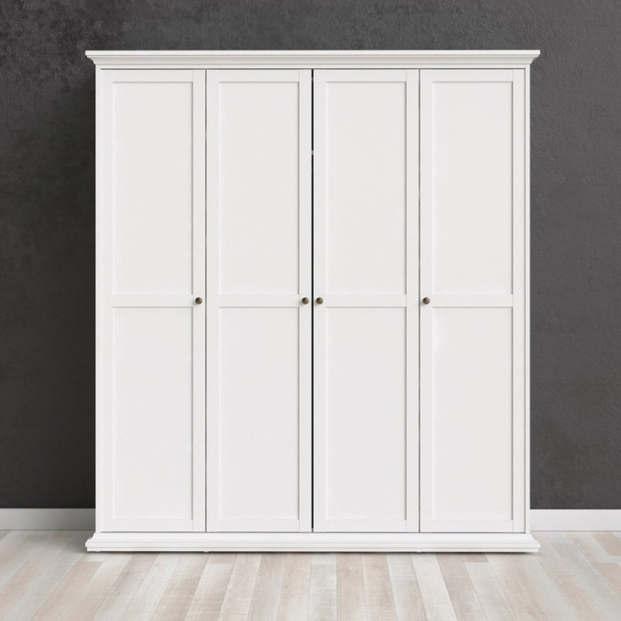 Paris Wardrobe with 4 Doors and 2 Drawers in Matt Grey