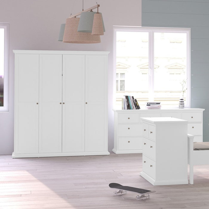 Paris Wardrobe with 4 Doors and 2 Drawers in Matt Grey