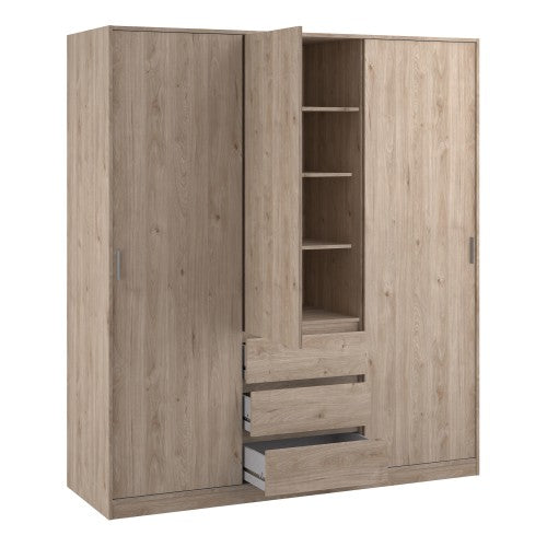 Naia Wardrobe with 2 sliding doors + 1 door + 3 drawers