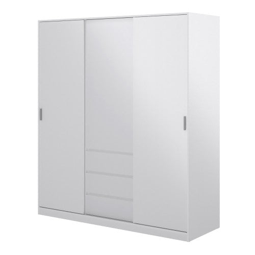 Naia Wardrobe with 2 sliding doors + 1 door + 3 drawers