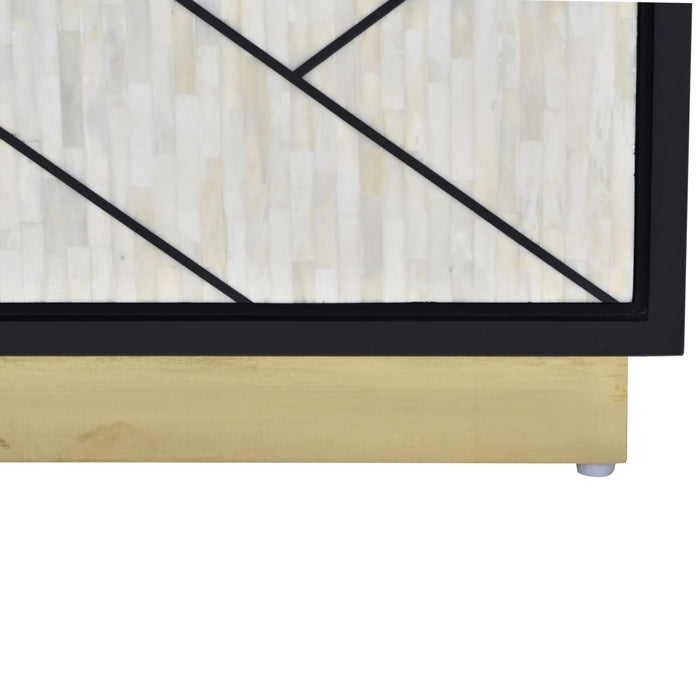 Credenza Abstract 3 Door Cabinet with Bone Inlay