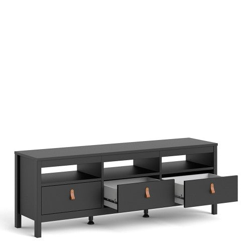 Barcelona Tv-unit 3 drawers in Matt Black