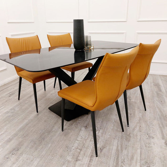 Apollo 1.6 Black Dining Table with Black Sintered Stone