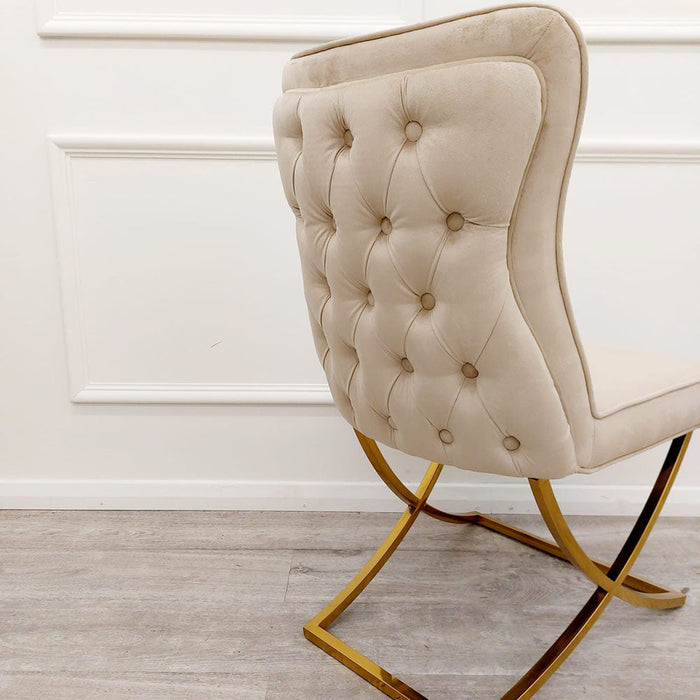 Sandhurst X Leg Dining Chair in Gold