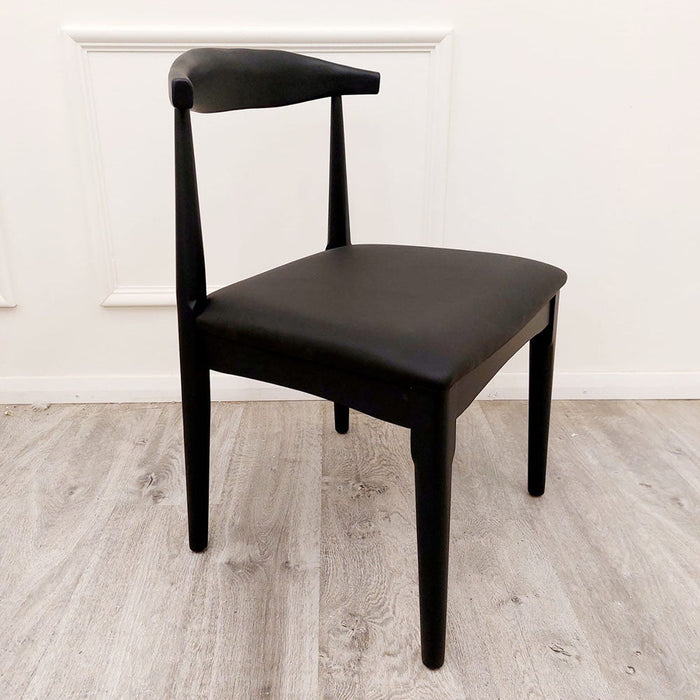 Elsa Wooden Wishbone Chair with Matt Black Seat