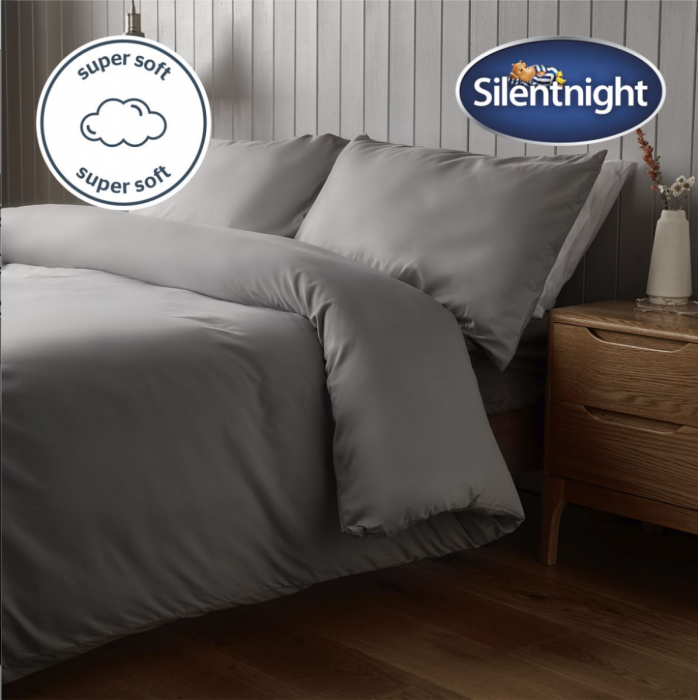 Silentnight Supersoft Dove Grey Duvet Set