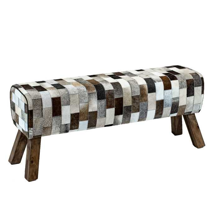 Patchwork Hide Stool Large