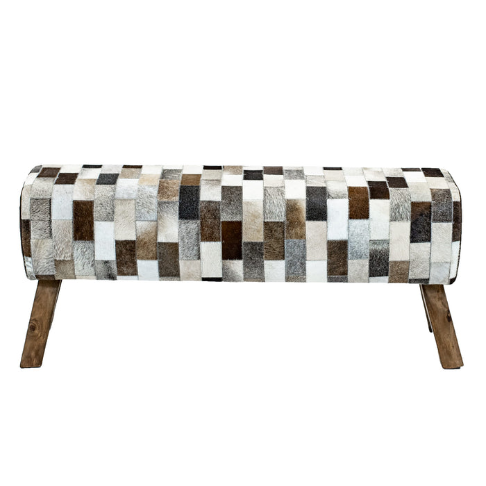 Patchwork Hide Stool Large