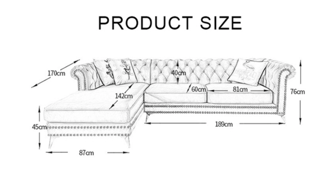 Chesterfield Chaise Sofa