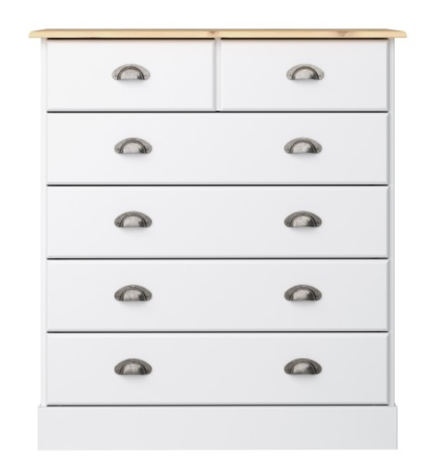 Nola 4+2 Drawer Chest White & Pine