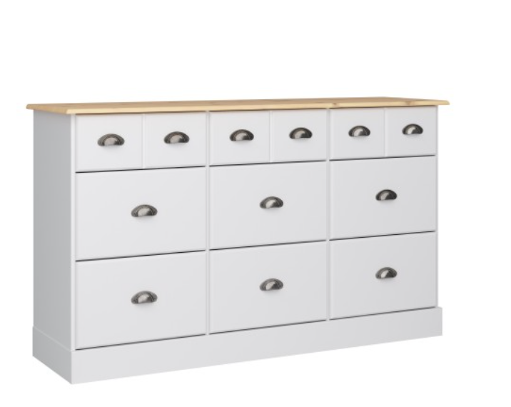 Nola 6+3 Drawer Chest White & Pine