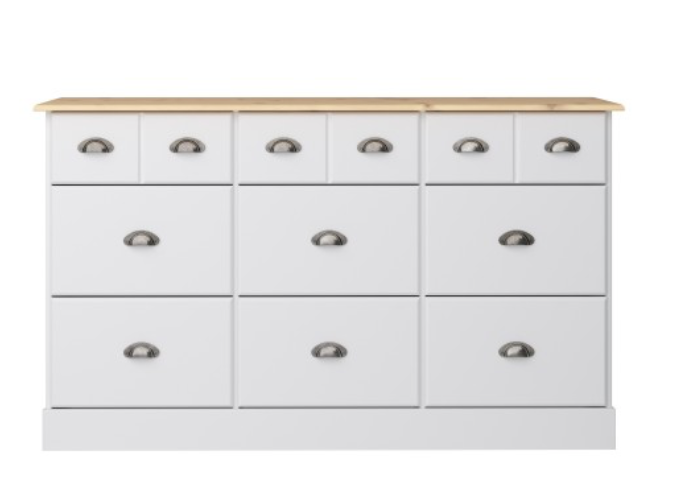 Nola 6+3 Drawer Chest White & Pine