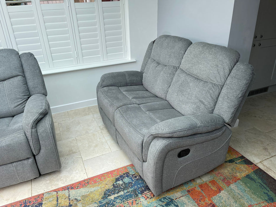 Leonardo Grey Fabric manual Recliners