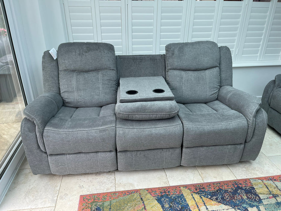 Leonardo Grey Fabric manual Recliners