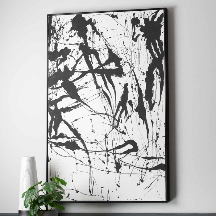 White and Black Hand Splash Framed Wall Art