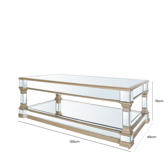 Apollo Champagne Mirrored Coffee Table