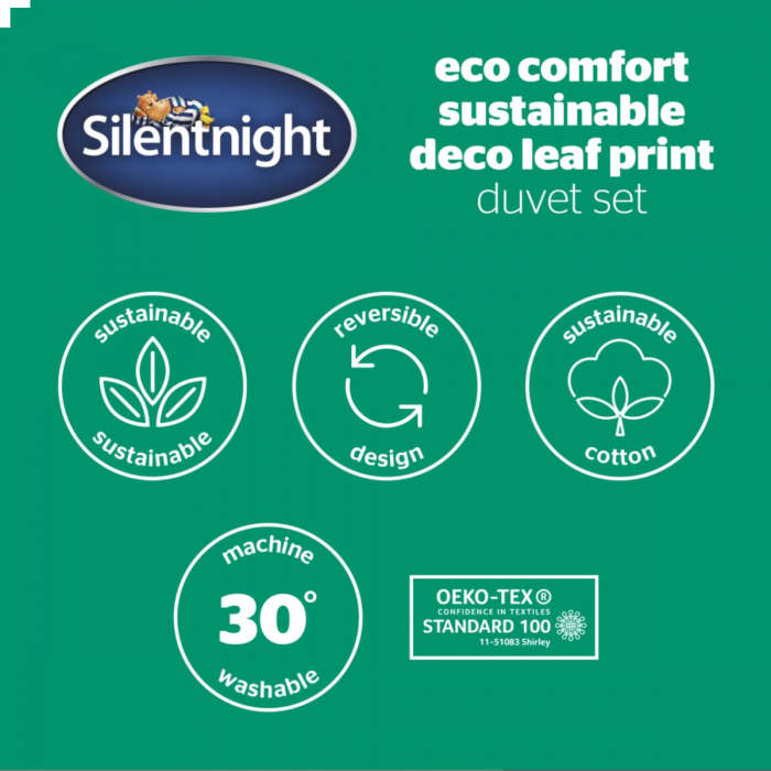 Silentnight Eco Comfort Sustainable Duvet Set – Deco Leaf