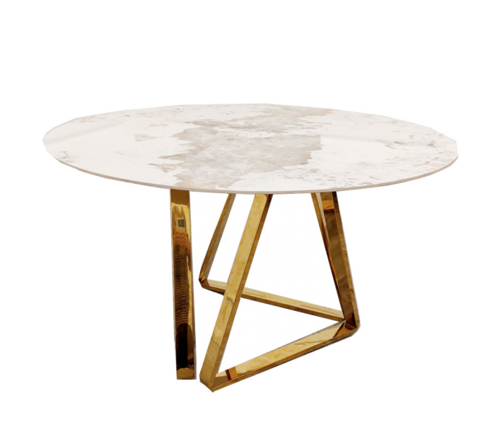 Nero Gold 1.3 Round Dining Table with Sintered Stone Top